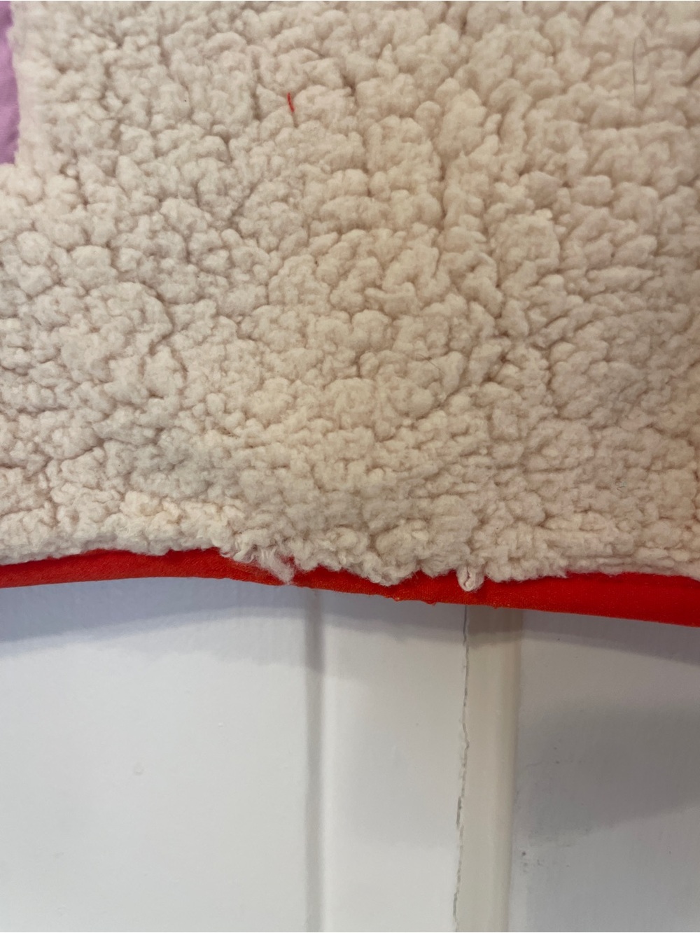 Lego Cream Sherpa Jacket with Pink and Red Trim - Picture 4 of 7